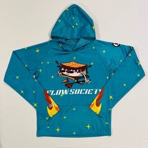 Flow Society Smores Attack Hoodie Boys Large Lacrosse Hooded Sweatshirt Lax